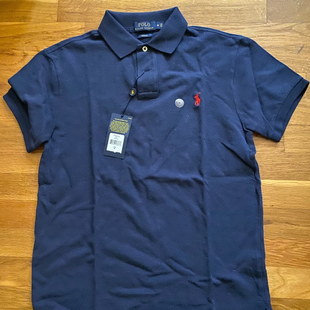 Ralph Lauren Polo T Shirt Navy Blue slim fit M